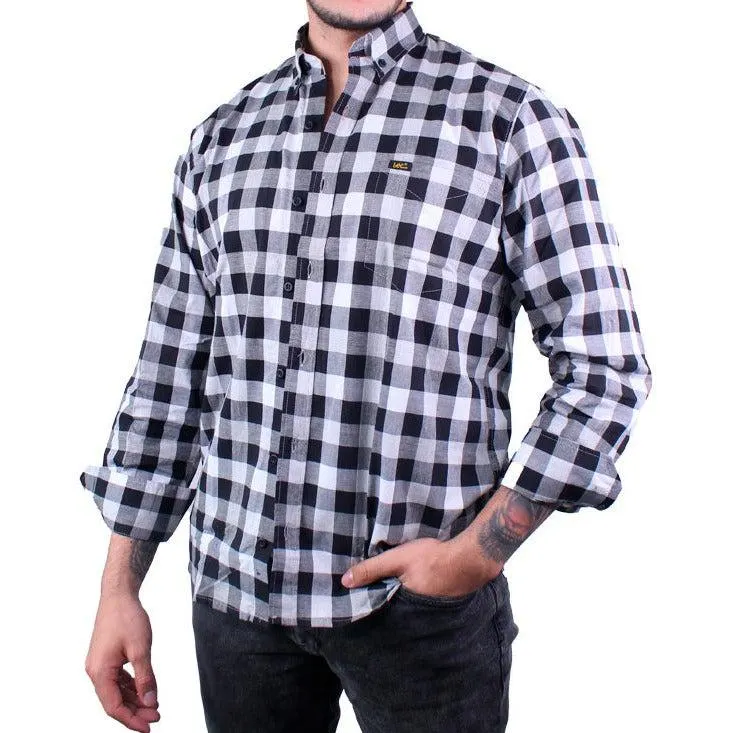 Camisa Cuadros Hombre Lec Lee Negro