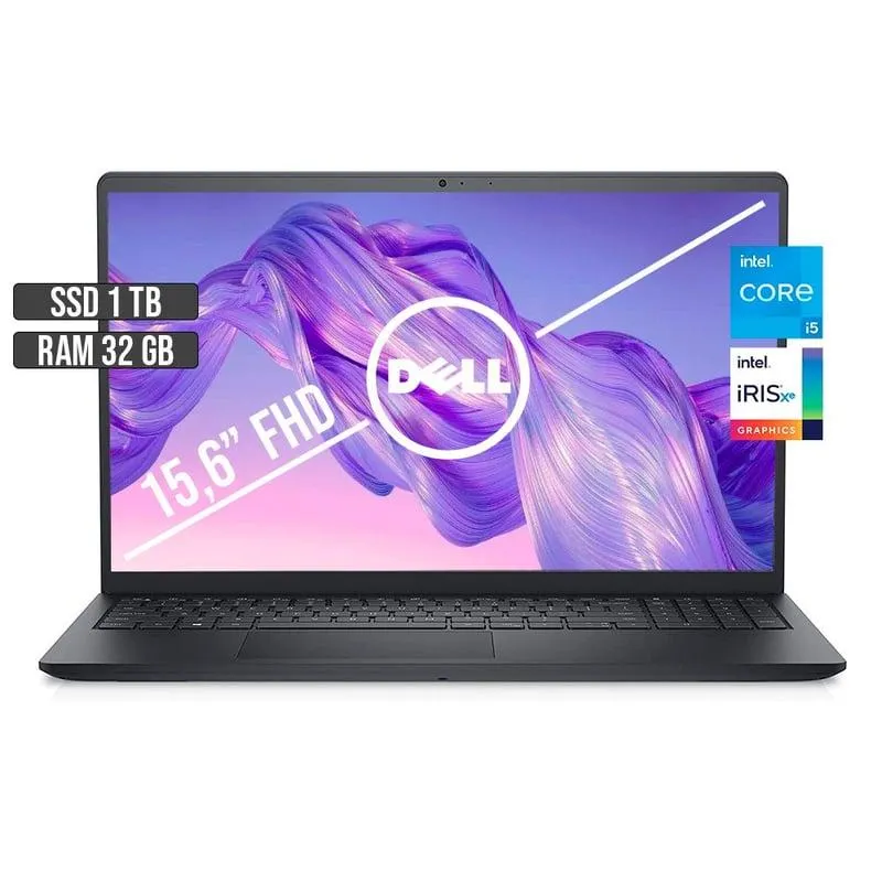 PORTATIL DELL INSPIRON 15 INTEL CORE I5-1235U SSD 1TB RAM 32GB LED 15,6 FHD NEGRO