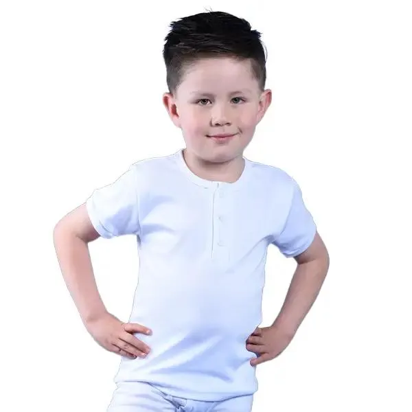 Camiseta Niño Cuello 3 Botones Manga Corta