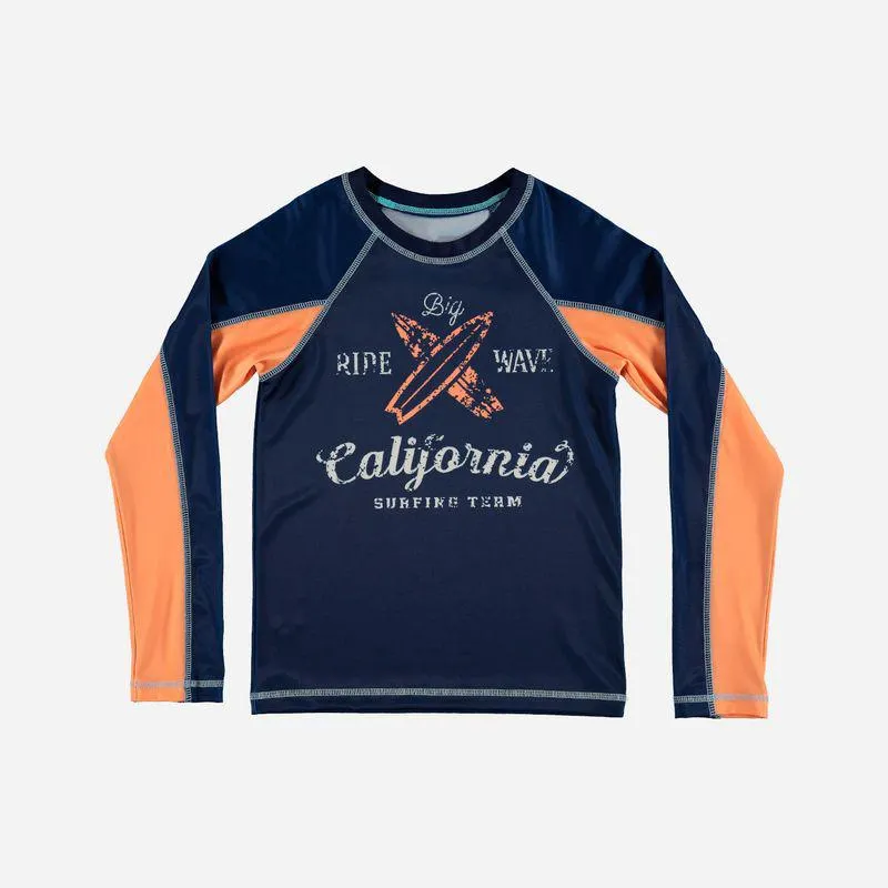 Camiseta de Baño, Mic manga larga azul para niño