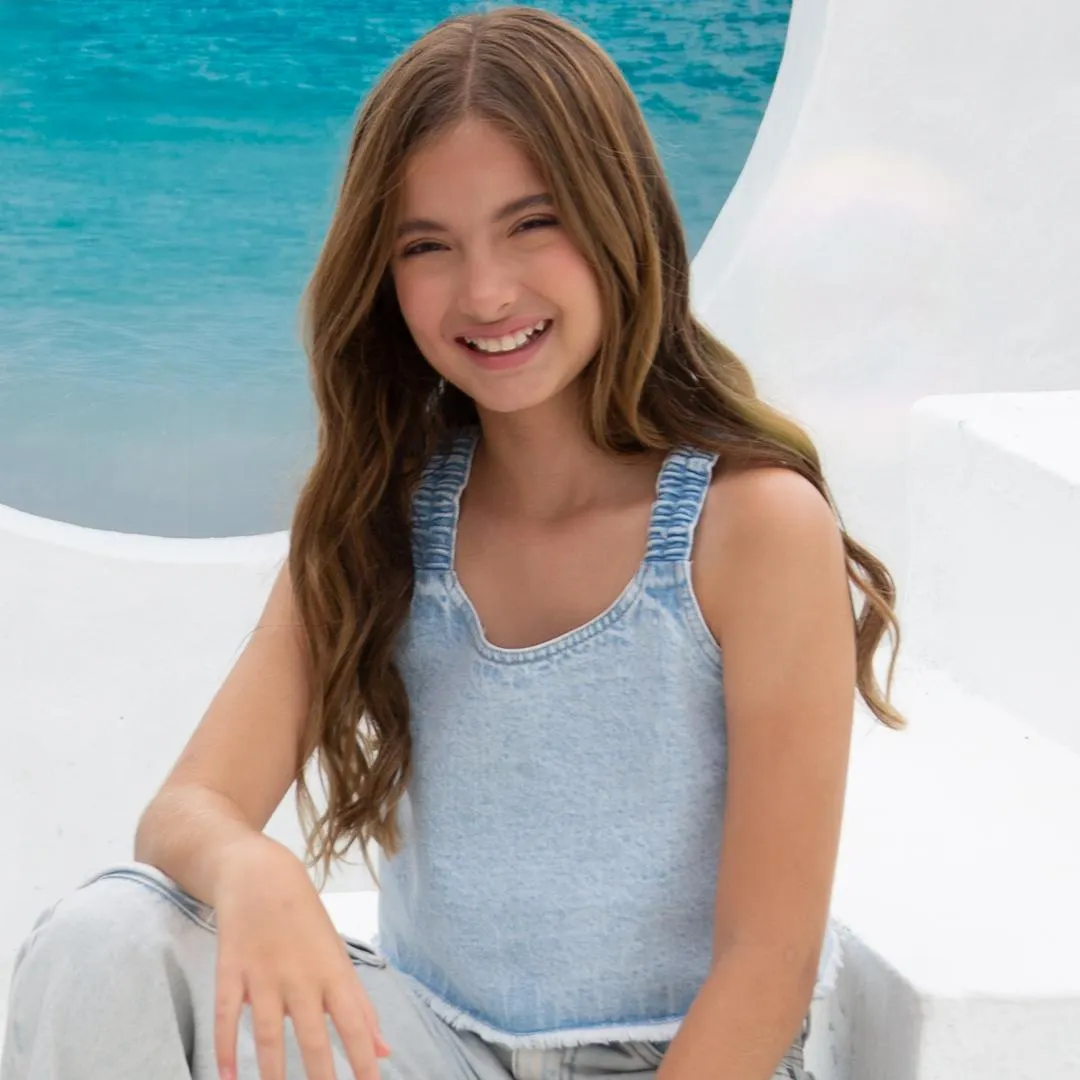 DENIM CROP TOP SHIRT