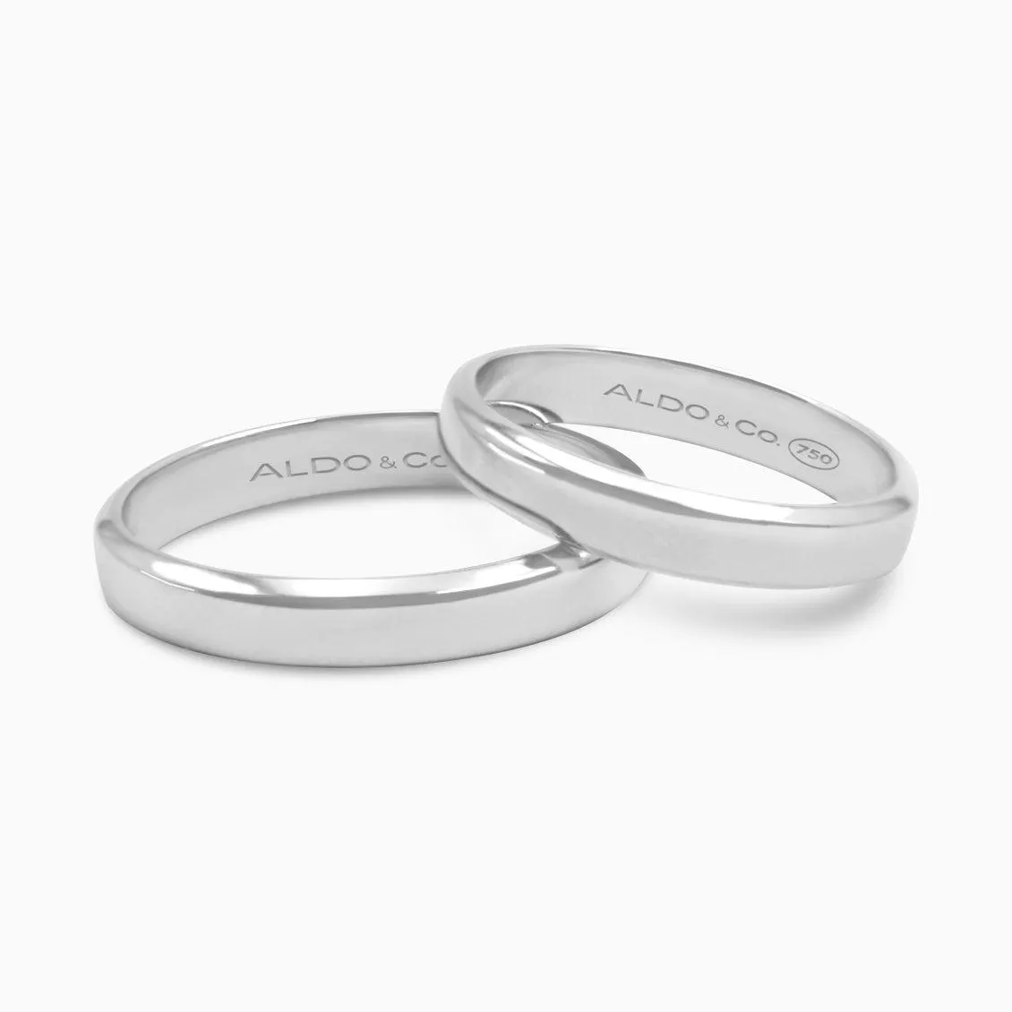 Alianzas en oro blanco de 18K cinta