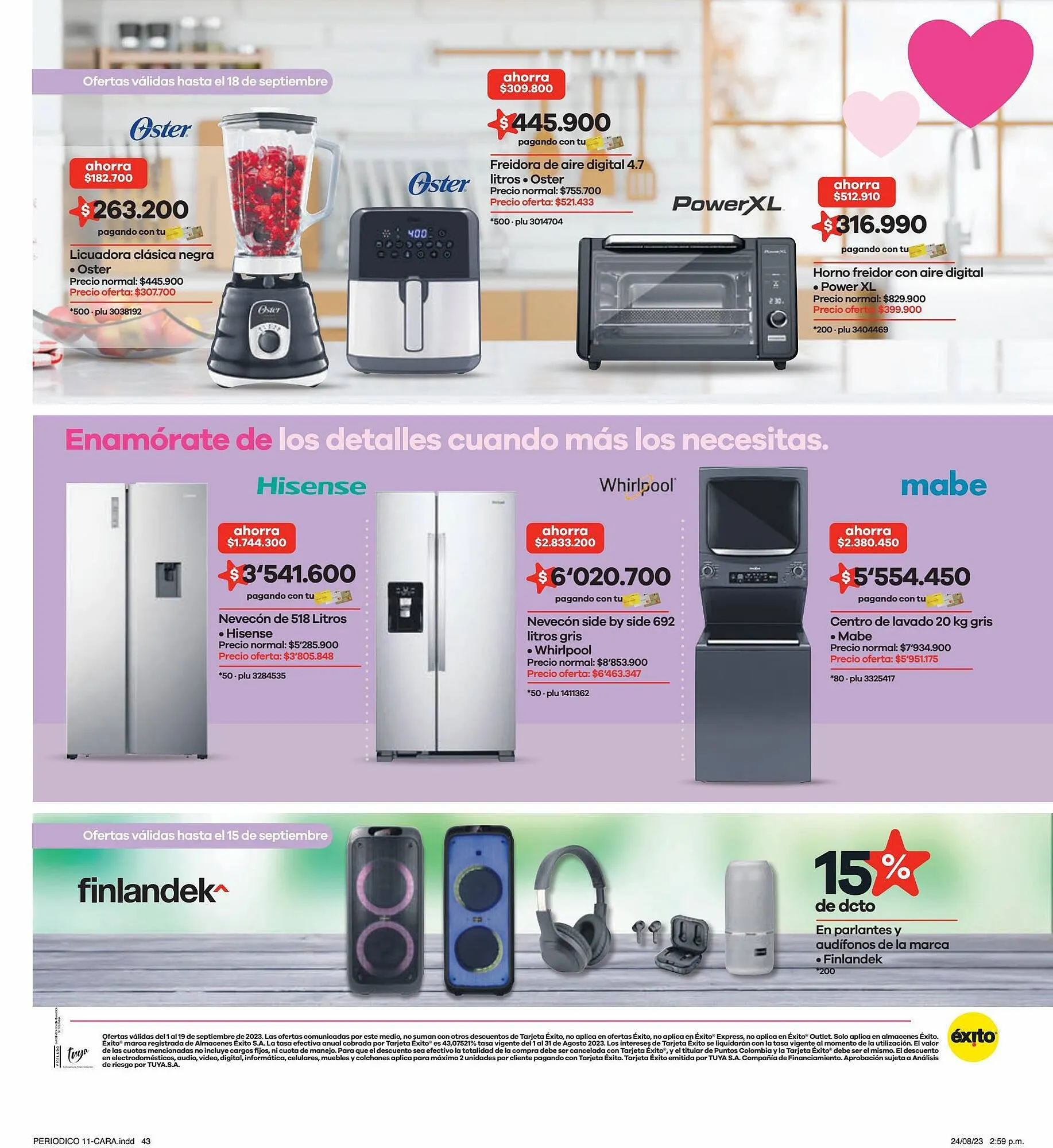 Catalogo de Catálogo Éxito 1 de septiembre al 19 de septiembre 2023 - Pag 43