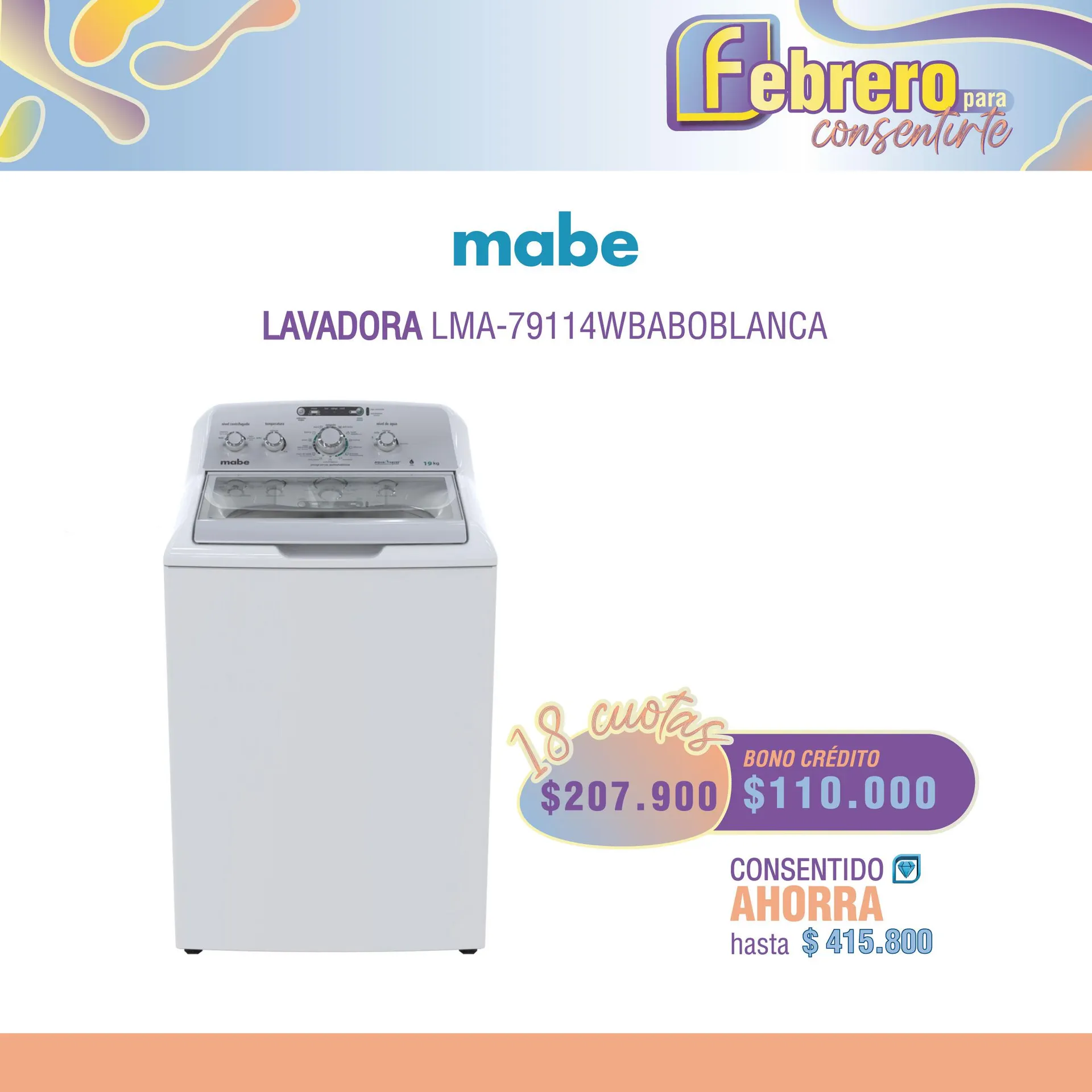 LAVADORA MABE 79114WBABO BLANCA