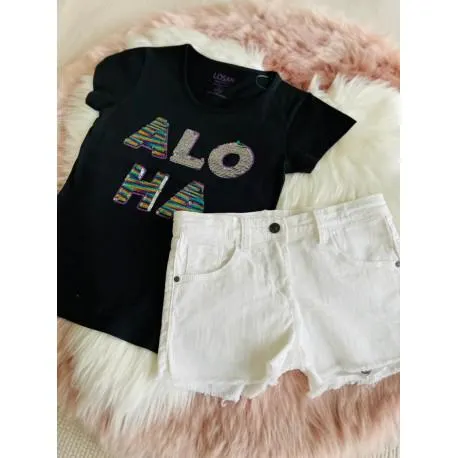 SHORT BLANCO NIÑA JUNIOR LOSAN REF 014-9016AL