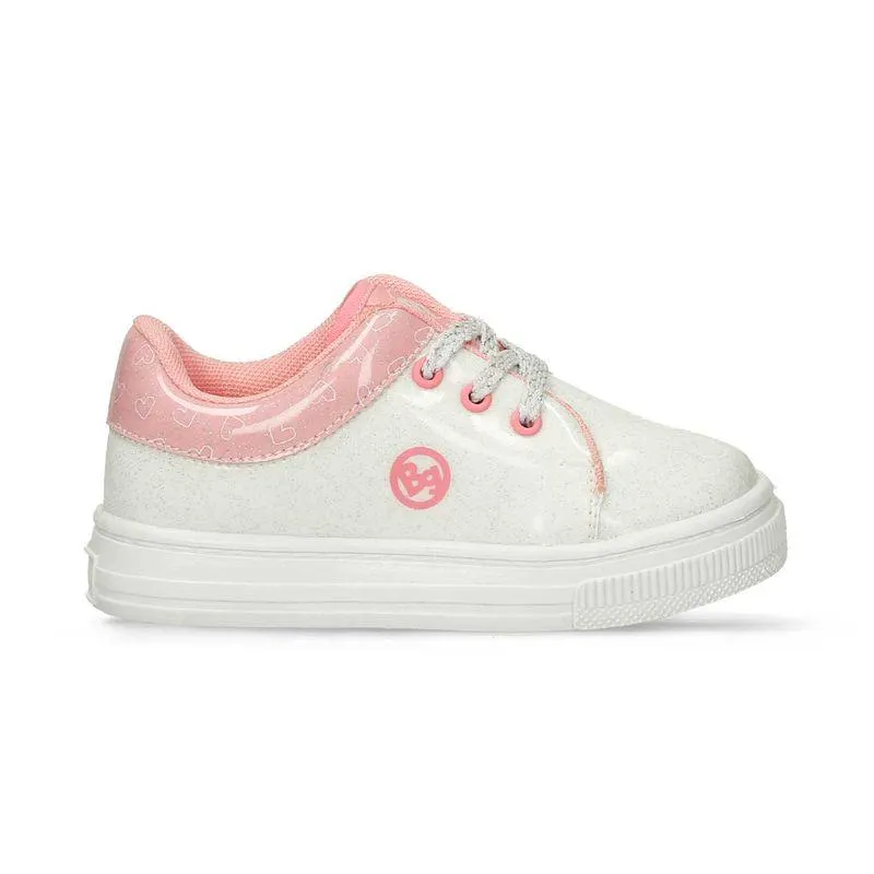 Tenis Casuales Blanco-Rosado Bubblegummers Paulina Niña
