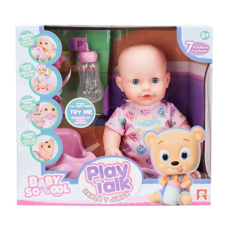 Muñeca Bebé que Hace Pipí, Habla y Juega, a partir de los 3 años, incluye (muñeca + accesorios)