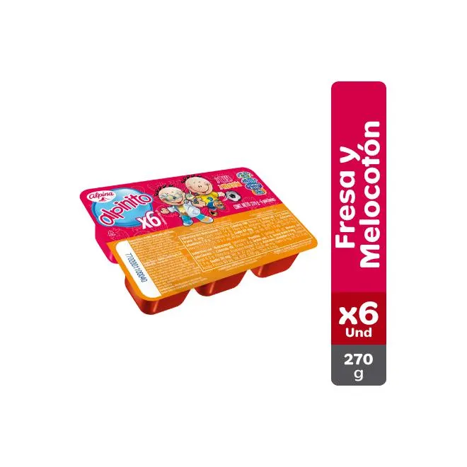 Alpinito Fresa y Melocotón x6 Und Vaso 45 g