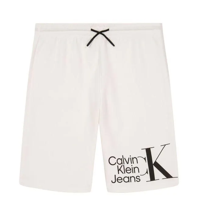 Pantalón Corto Con Logo Blanco Para Niño