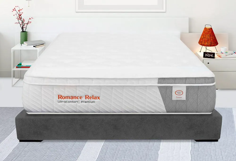 Combo Colchón Ultra Confort Premium + Base Cama Elite Plomo