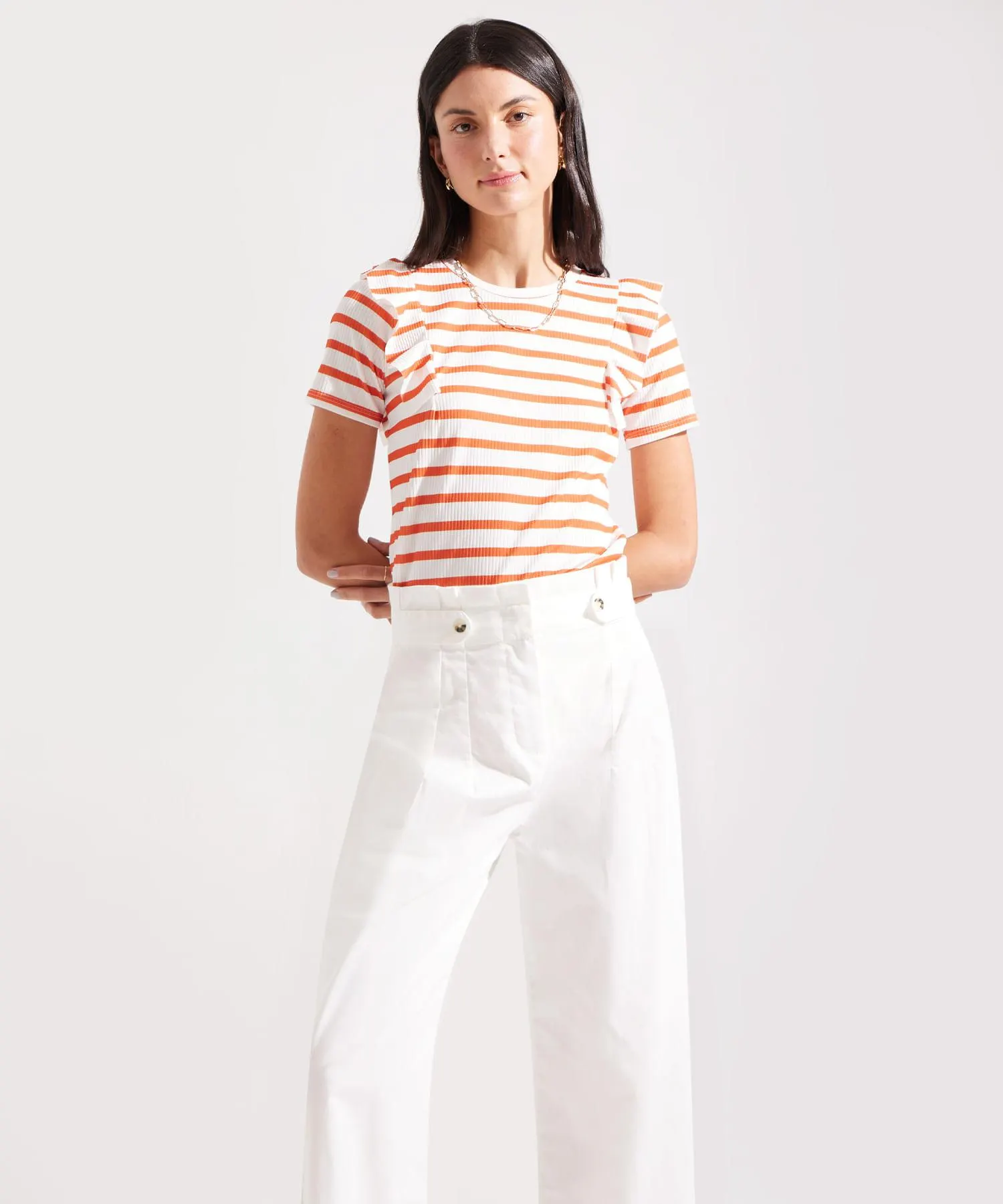 Camiseta a Rayas con Arandelas