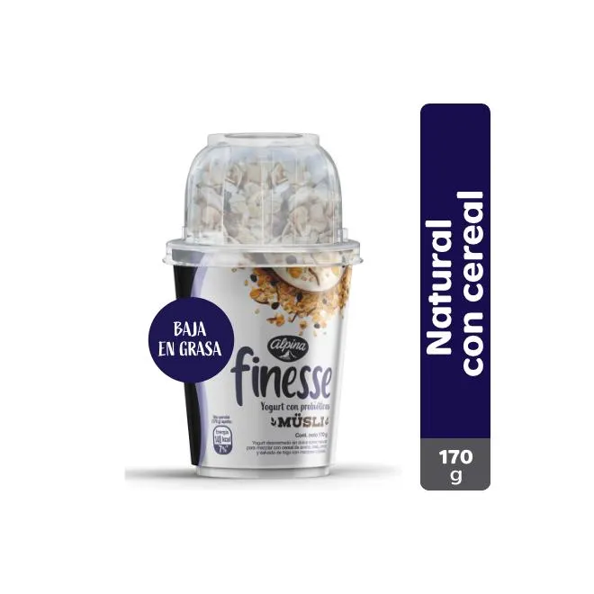 Yogurt Finesse Natural con cereal 170 g
