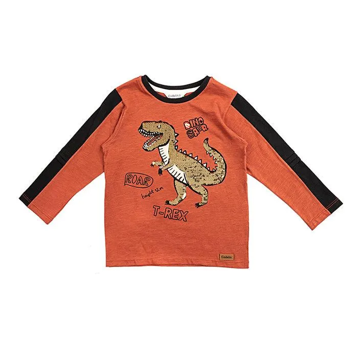Camiseta Manga Larga terracota para bebé niño