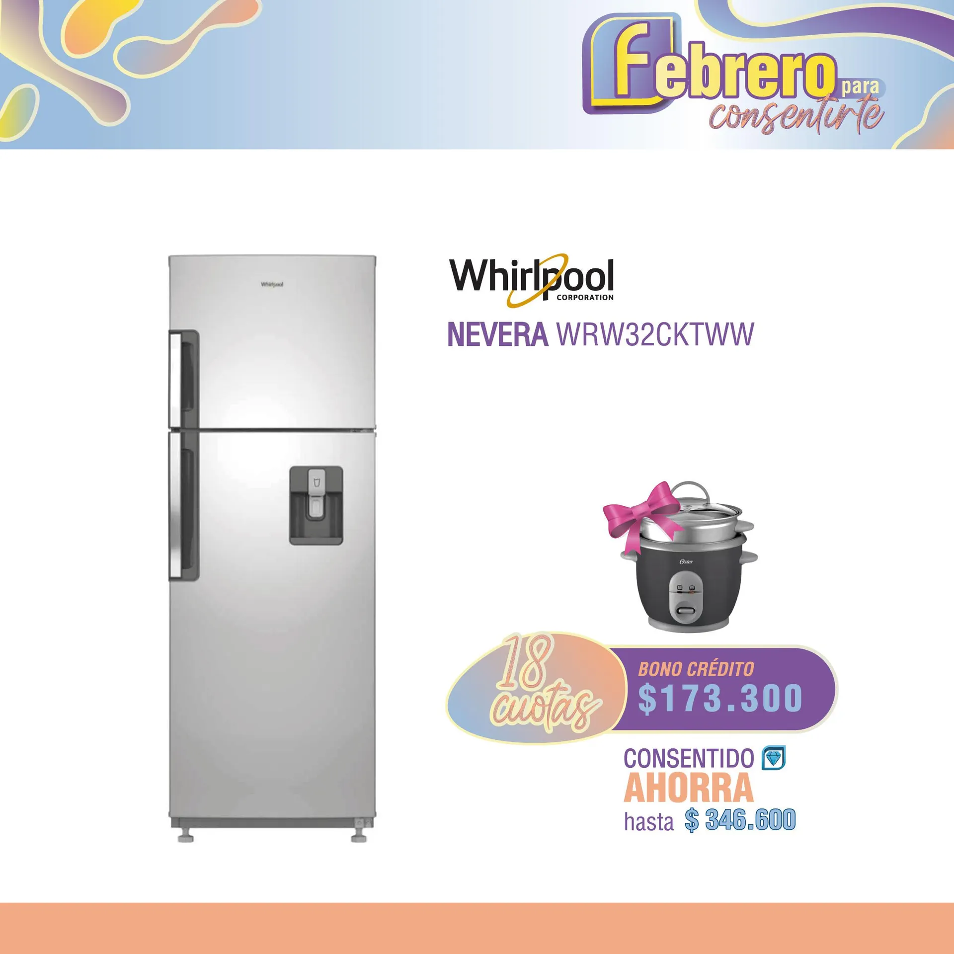 NEVERA WHIRLPOOL WRW32CKTWW