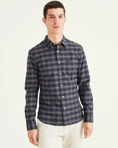 Camisas Dockers Stretch Oxford Shirt,Slim Fit Hombre Azules | VETGY3486