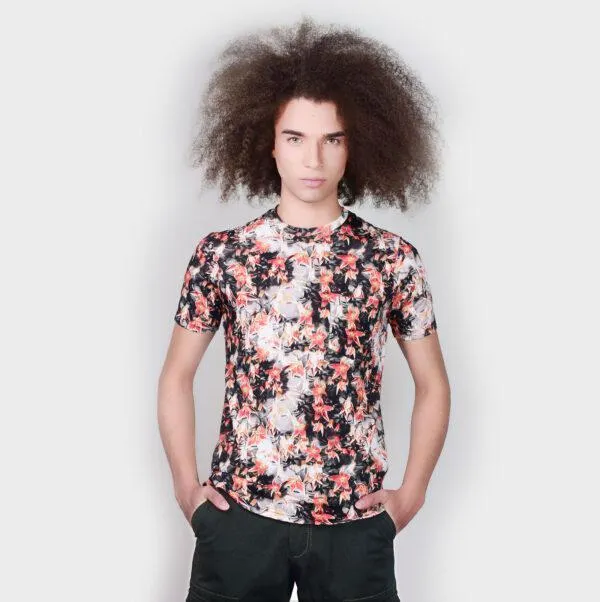 Camiseta Flores Diseño Rojo