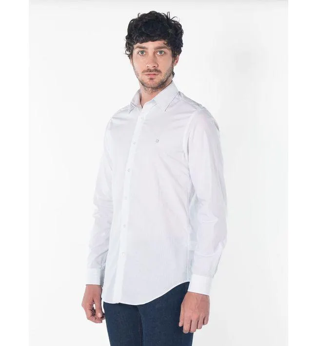 Camisa Blanco Manga Larga Para Hombre
