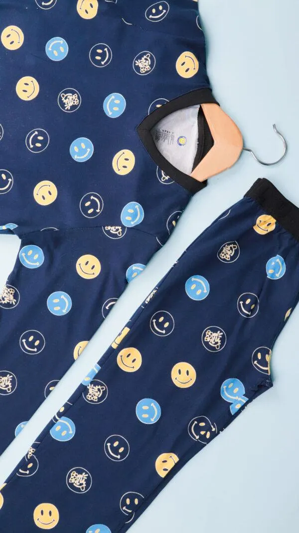 PIJAMA GLOW CARITAS AZUL OSCURO ADULTO M/L