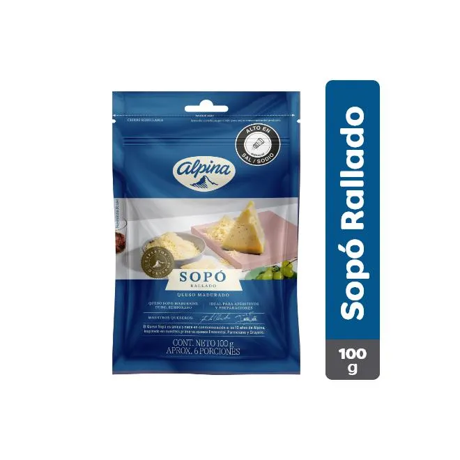 Queso Sopó Rallado Alpina Bolsa 100 g