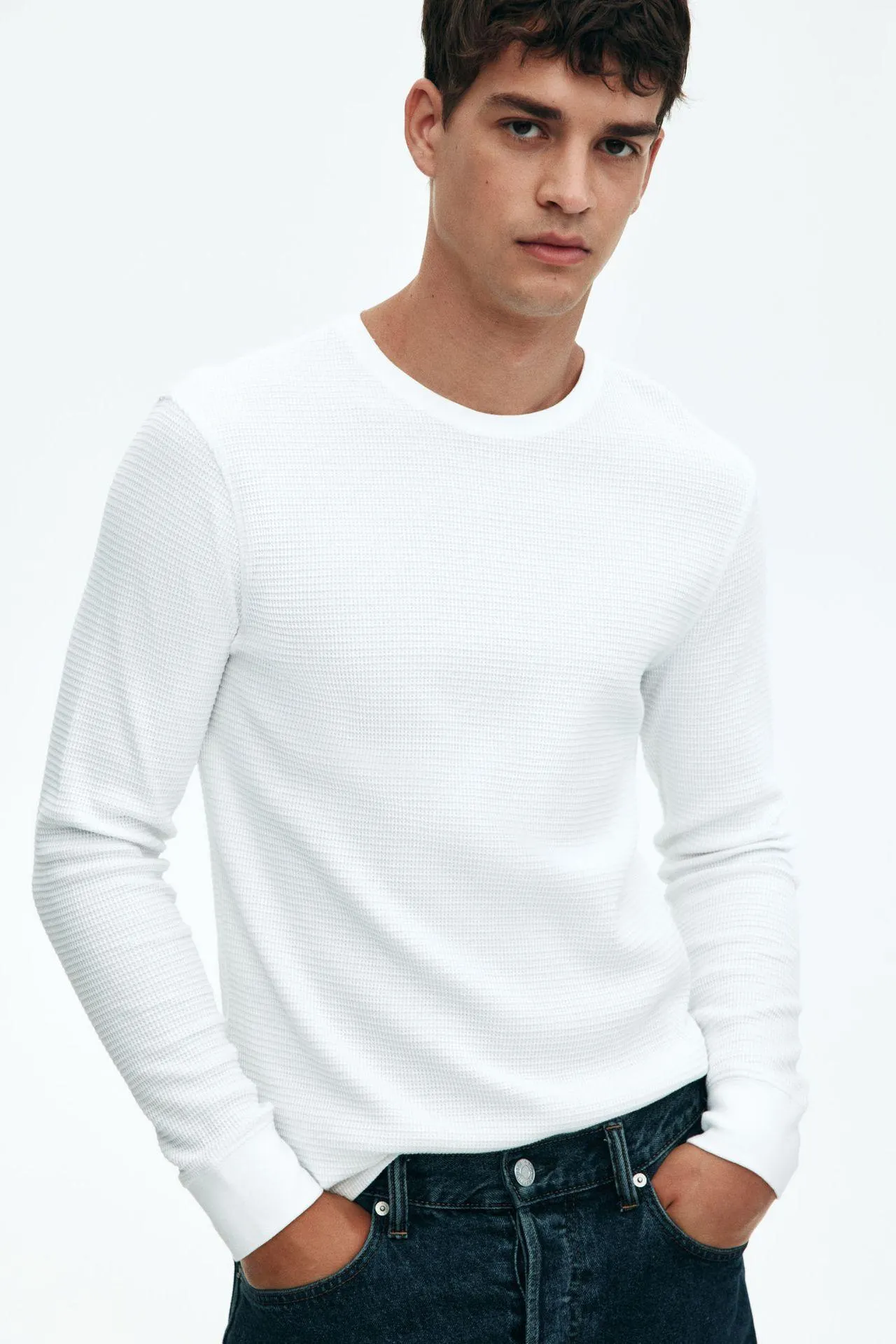 Camiseta en punto gofrado Slim Fit