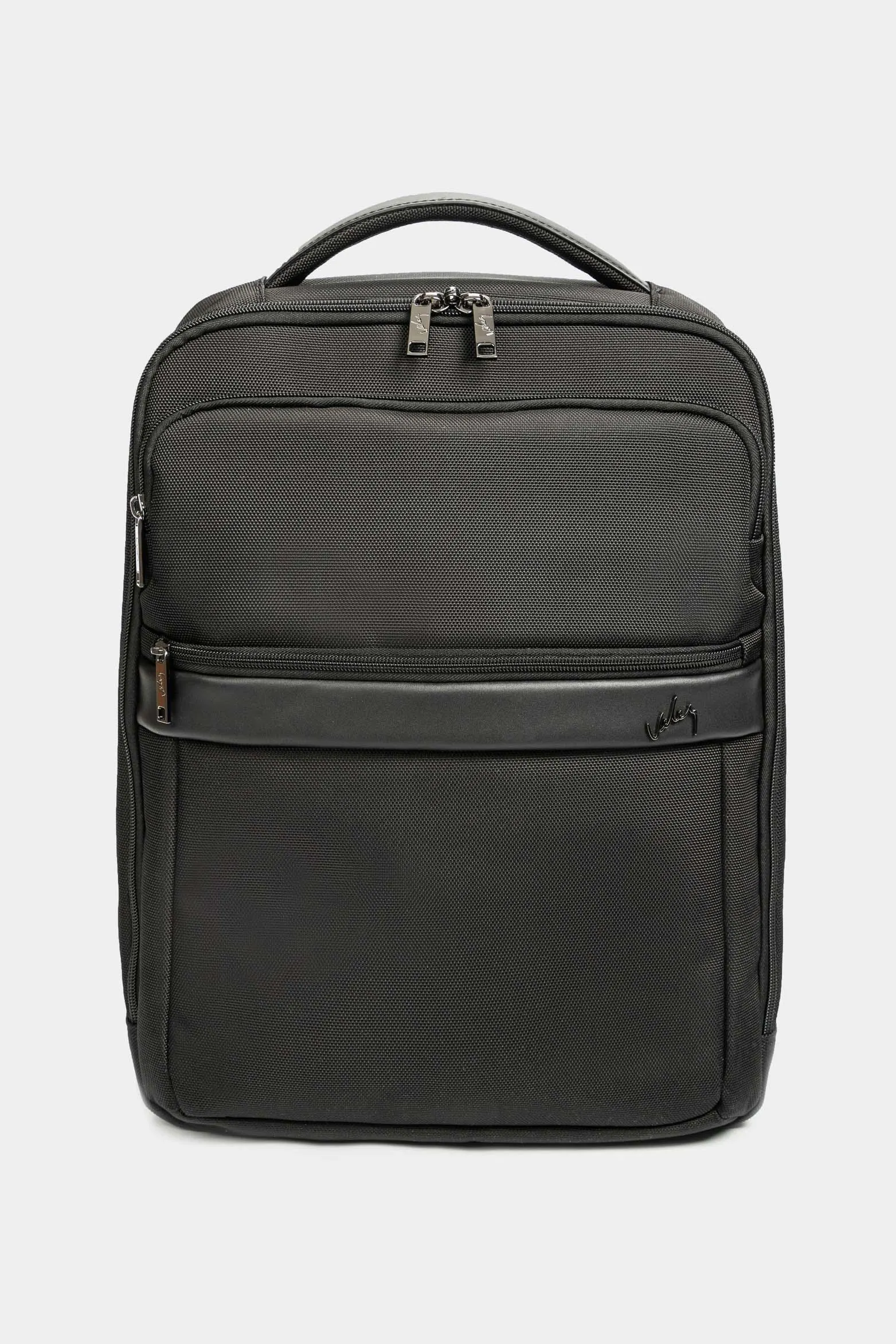 Morral Bolt de cuero y lona para hombre bolsillos frontales Negro