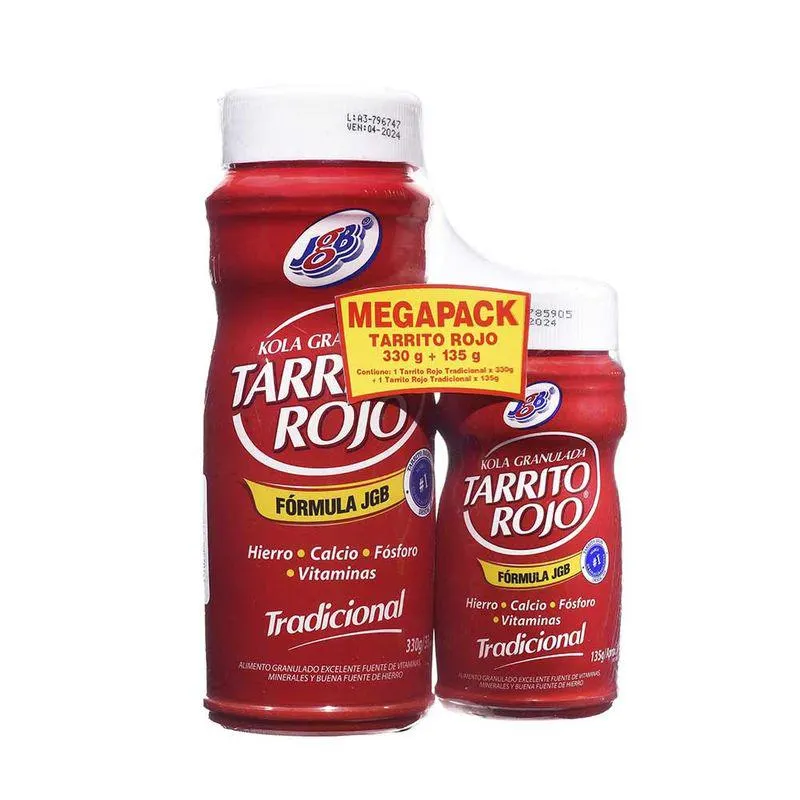 Kola granulada Tarrito Rojo tradicional megapack x 2und x465g