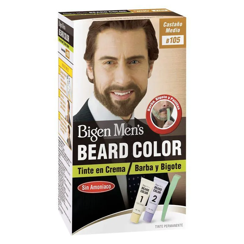Tinte Bigen Mens Barba Y Bigote Kit Castano Medio