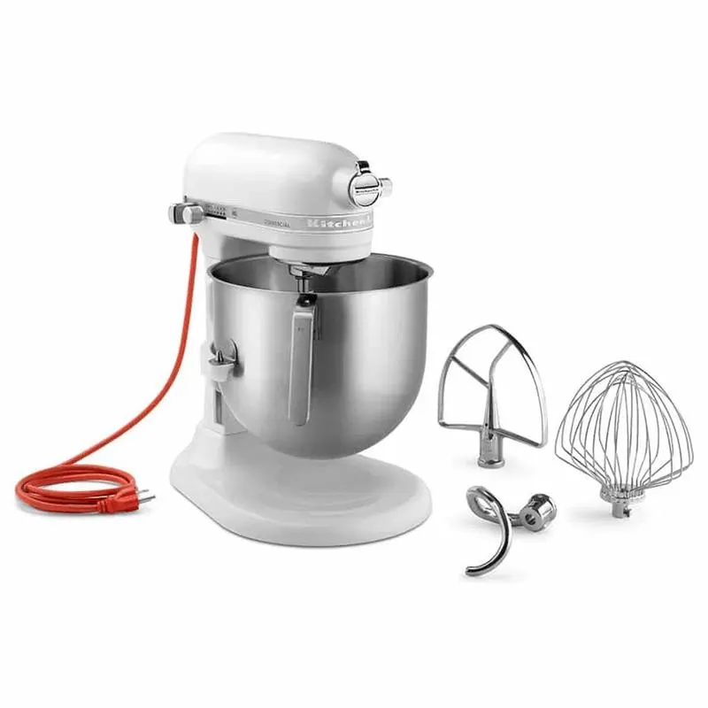 Batidora Kitchenaid Comercial Blanca Tazon En Acero 20 Tazas
