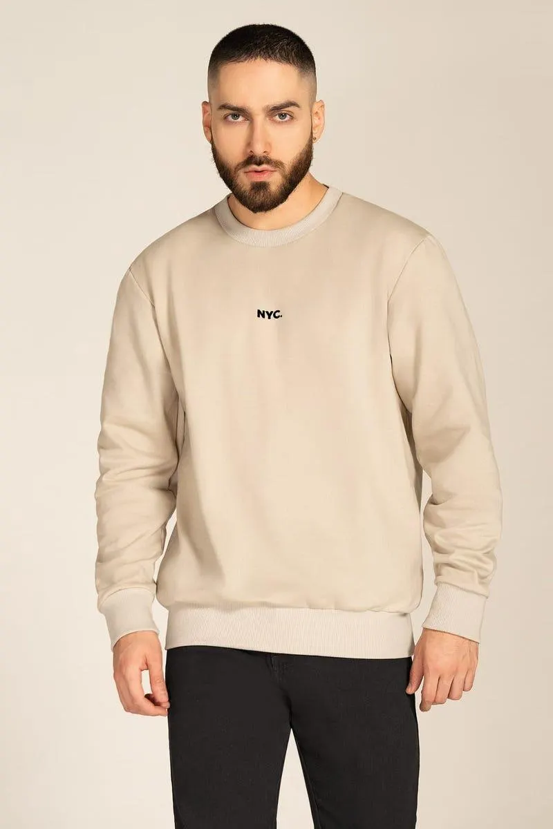 BUZO MANGA LARGA BURDA PERCHADA Beige