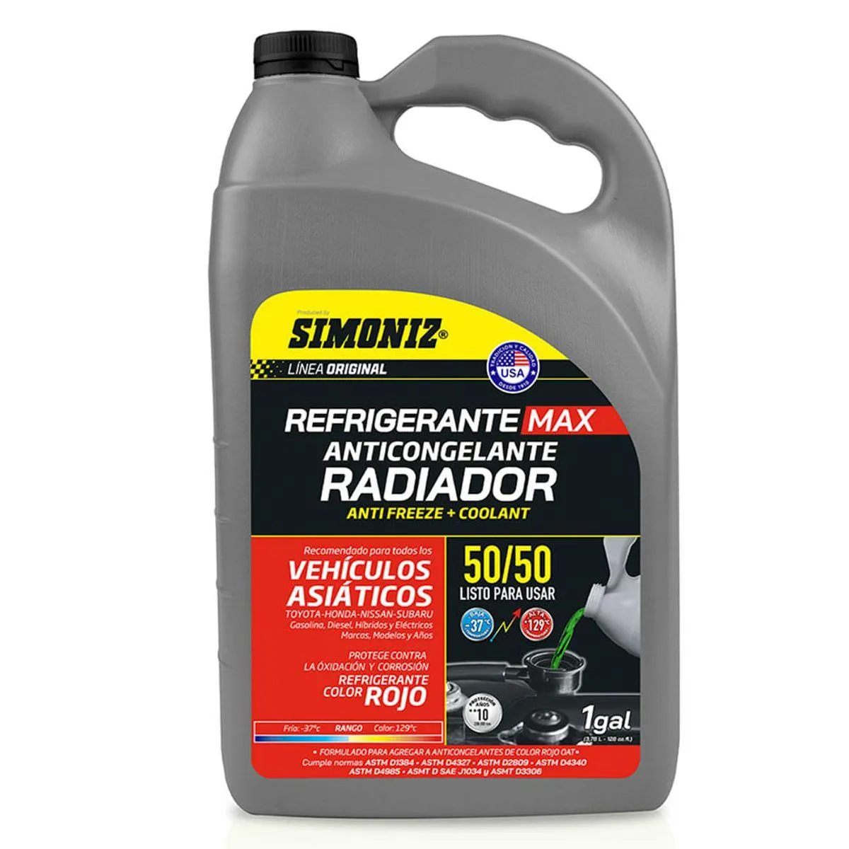 Refrigerante radiador rojo 1 galón Simoniz