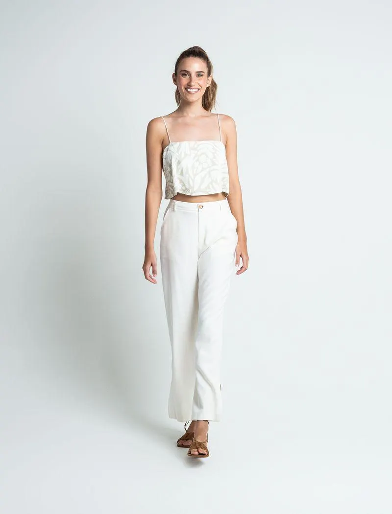 Camisa crop de silueta amplia