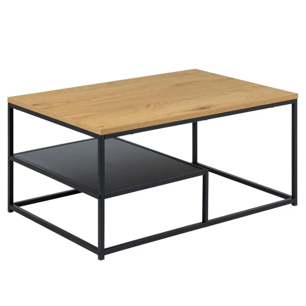 Mesa De Centro Gila Laminado Natural/Metal Negro