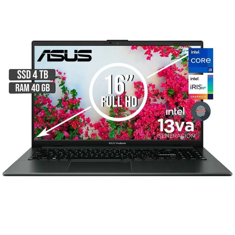 PORTATIL ASUS INTEL CORE I9-13900H SSD 4TB RAM 40GB LED 16 FULL HD