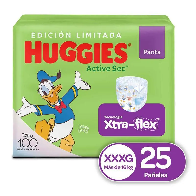 Panal Huggies Active Sec Pants Talla Xxxg X 25 Und
