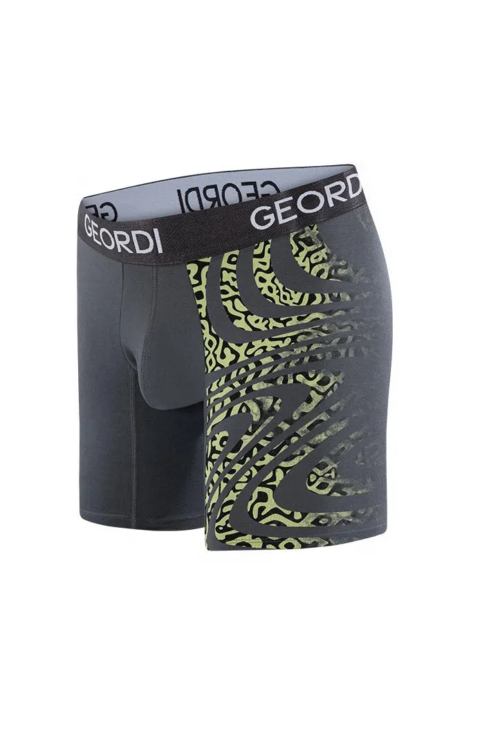 Bóxer largo estampado localizado de algodón peinado premium (5093)