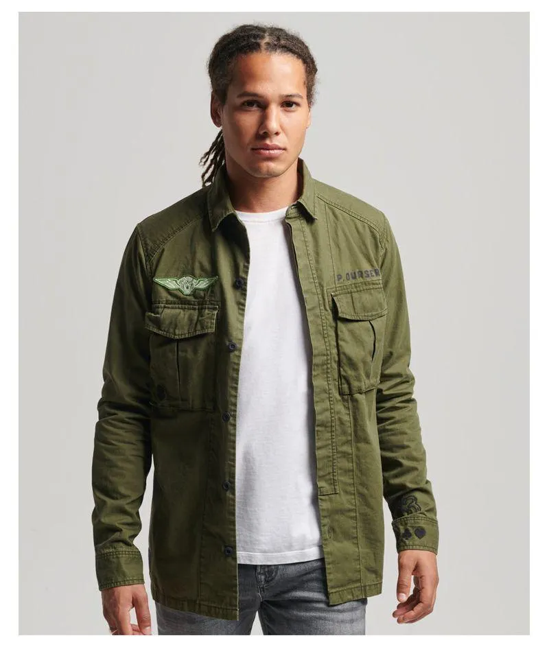 Camisa Manga Larga Para Hombre Vintage Patched Military Superdry 52310