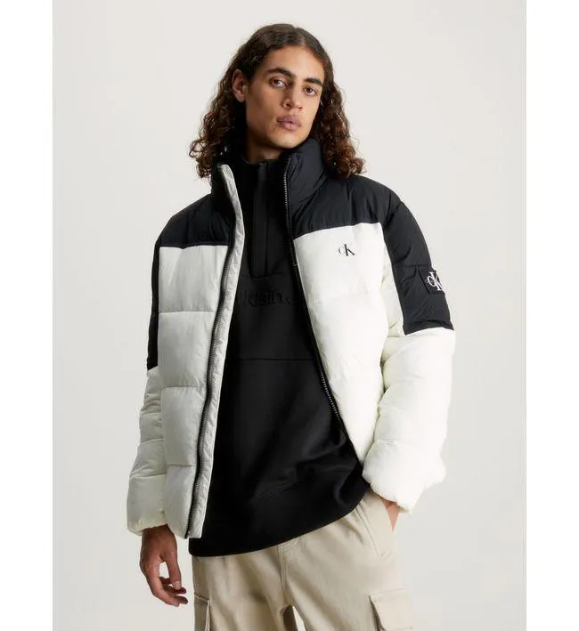 Chaqueta Multicolor De Plumas Color Block