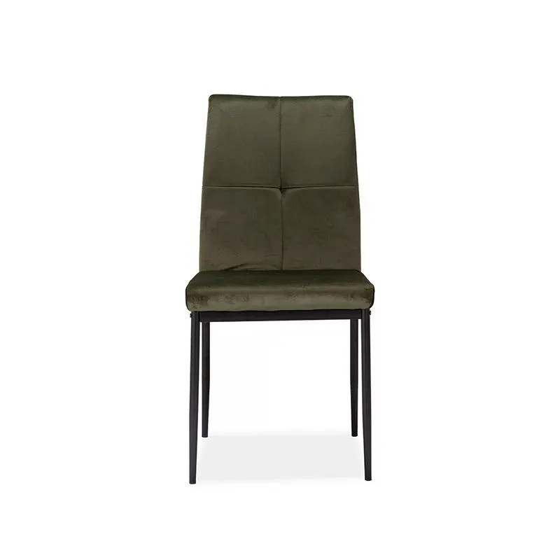 Silla De Comedor Lena Tercioeplo Verde/Metal Negro