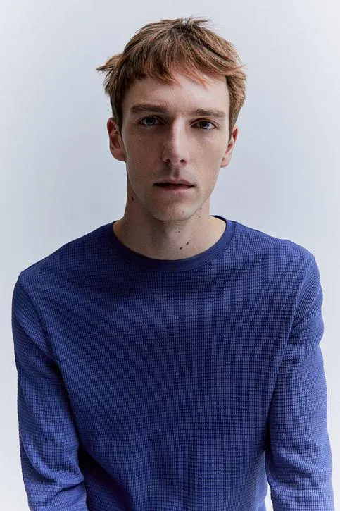 Camiseta en punto gofrado Slim Fit