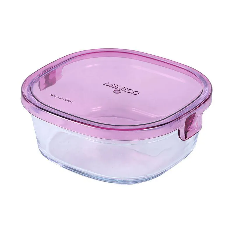 contenedor de Alimentos de Vidrio Resistente Al Calor Rojo Rosa