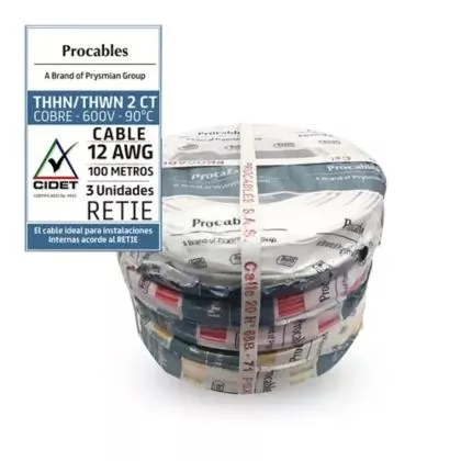 Cable N12 100 M Propack 3Und Blanco Rojo Amarillo