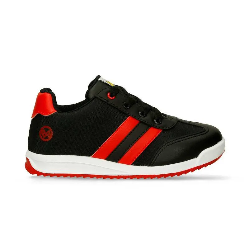 Tenis Casuales Negro-Rojo Bubblegummers Qucho Niño