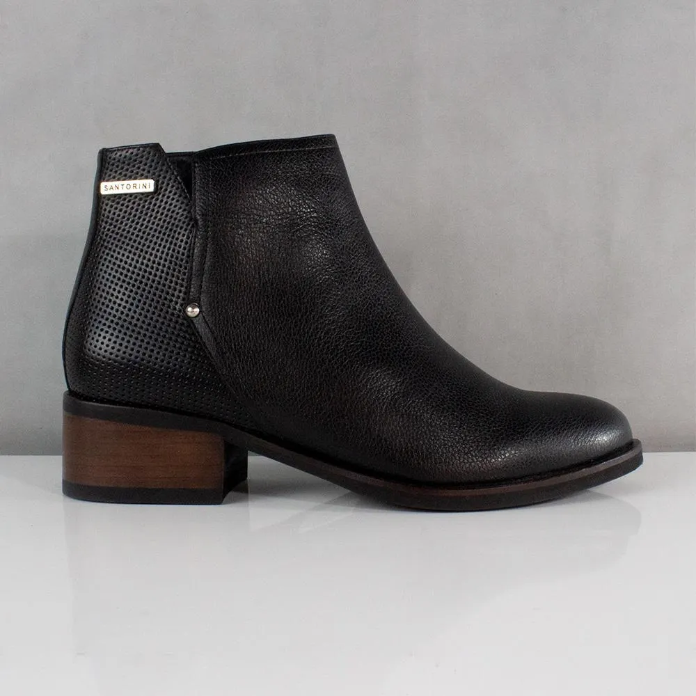 BOTINES PARA MUJER ROYAL CUERO NEGRO