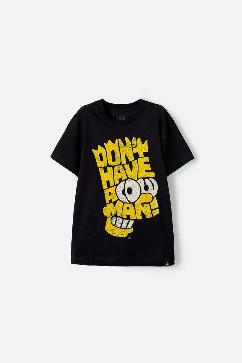 Camiseta de los Simpsons manga corta negra para niño
