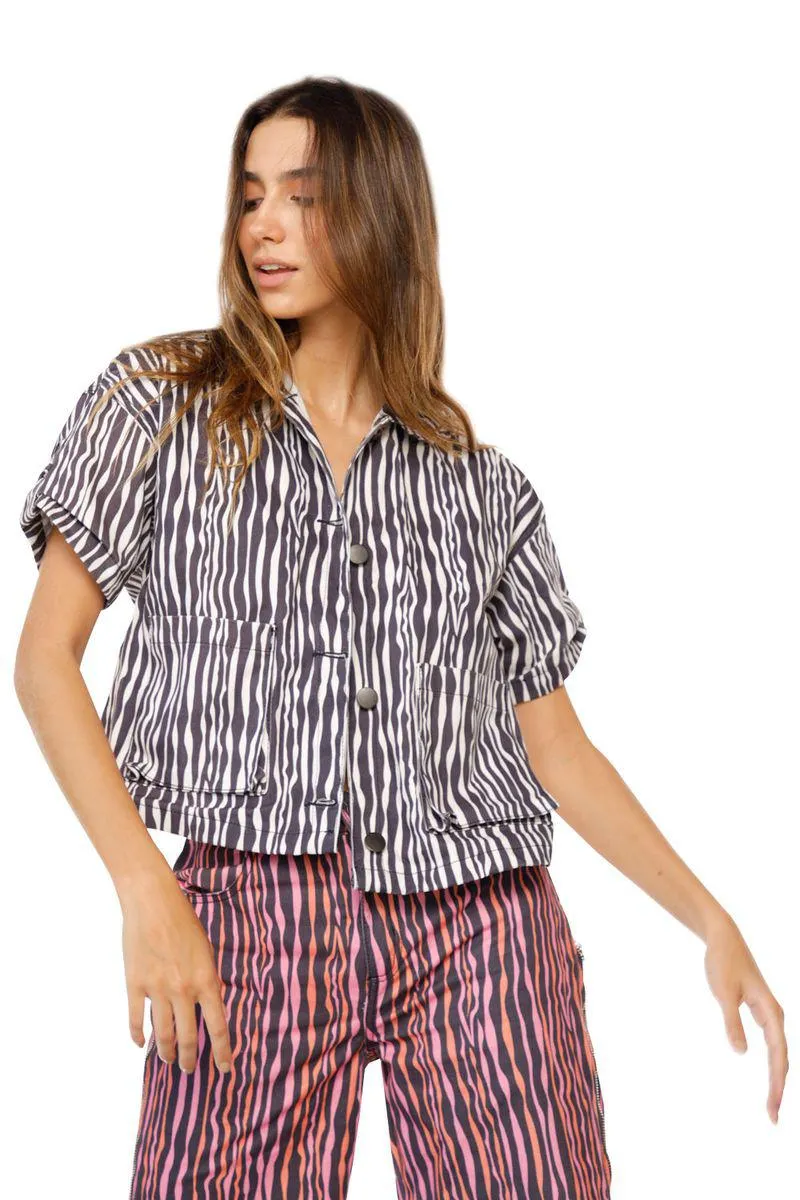 Camisa Zebra Negro para mujer Hatty