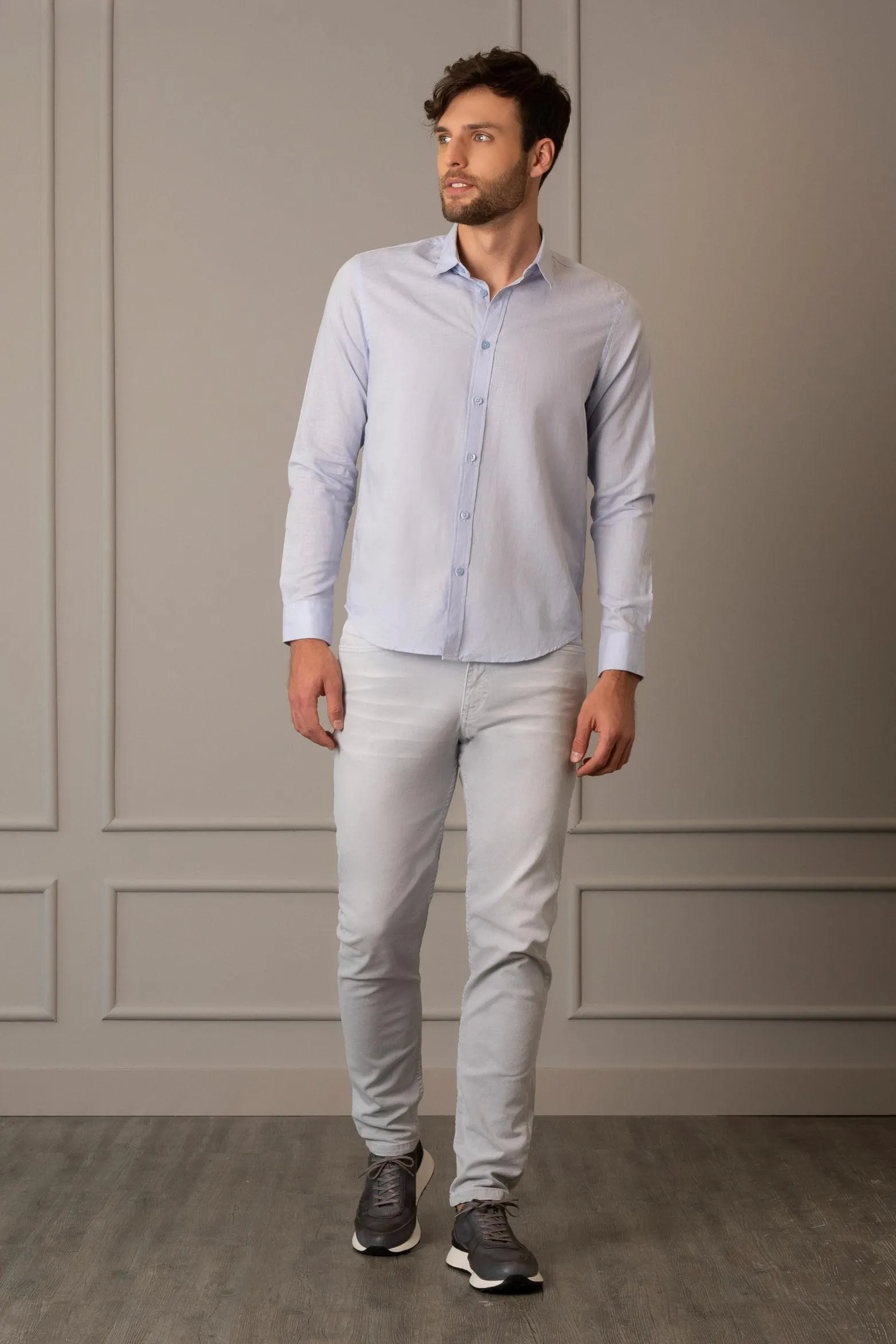 Camisa Manga larga para hombre Fibras naturales