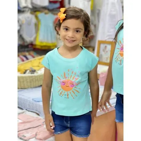 CAMISETA AGUA MARINA NIÑA MINI LOSAN REF 116-1201AL