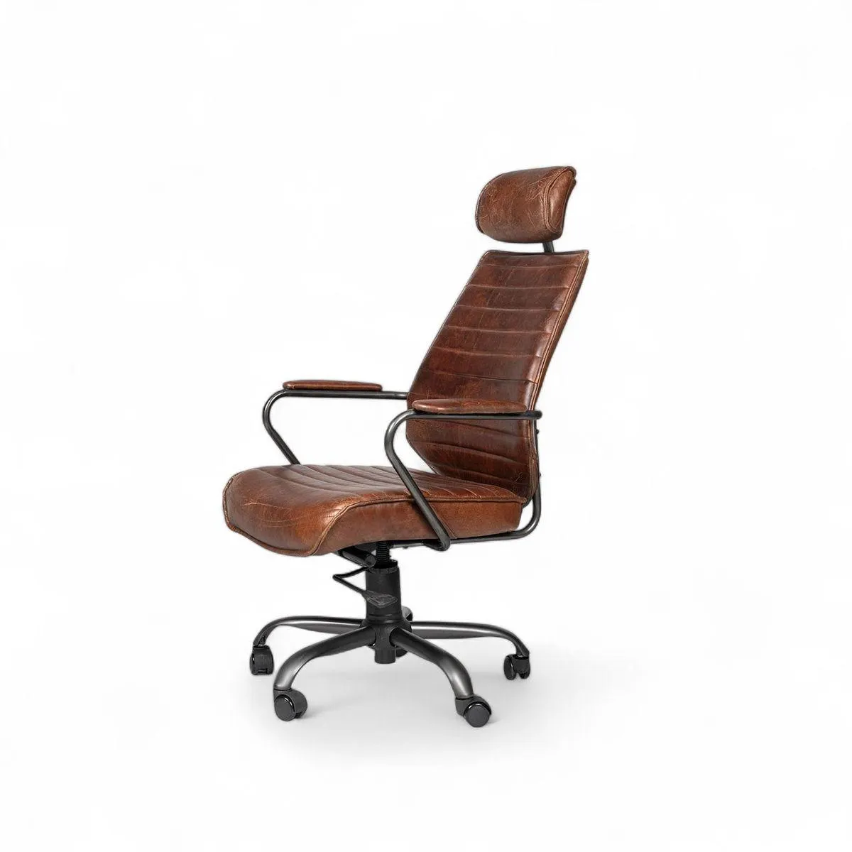 Silla cuero escritorio miel 114x65x67