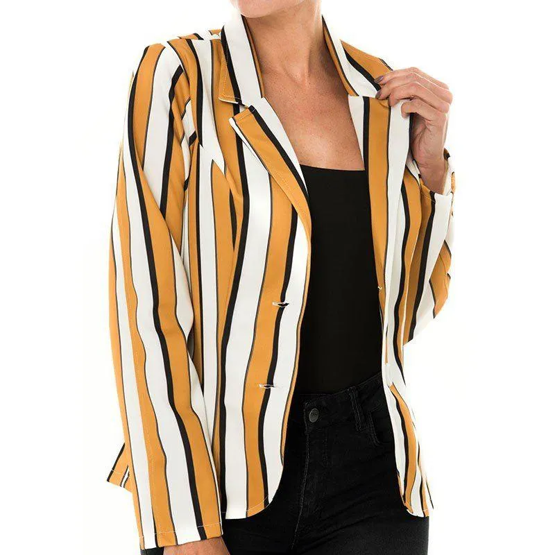 Blazer Maca Licrado Mostaza