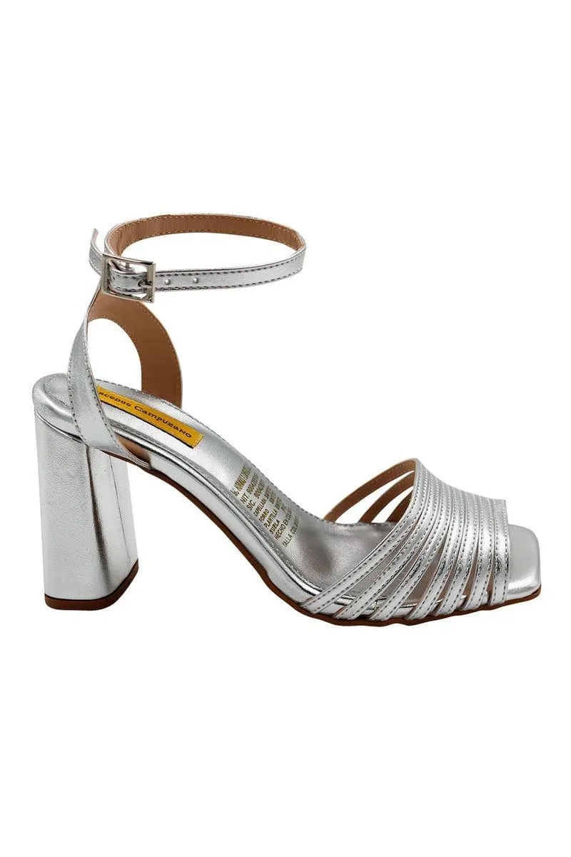 Sandalia Tacon Alto Plata para mujer Carly
